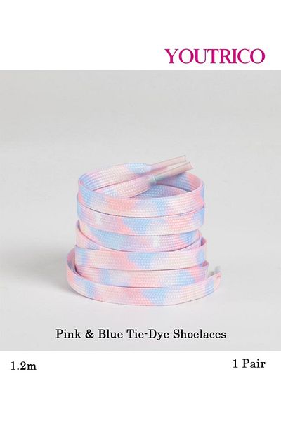 Youtrico 1 Pair Ombre Tie-Dye Flat Shoelaces - 120cm Polyester Laces