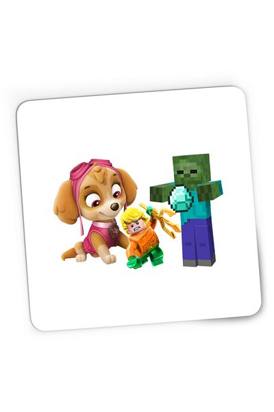 OEM Mousepad Gaming Aquaman Skye Paw Patrol Zombie Minecraft, 21x19 см