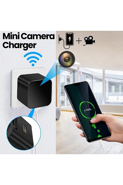 iUni Mini Camera USB Charger IP90, Wi-Fi, 16GB, Full HD, Night Vision, Live View on Phone
