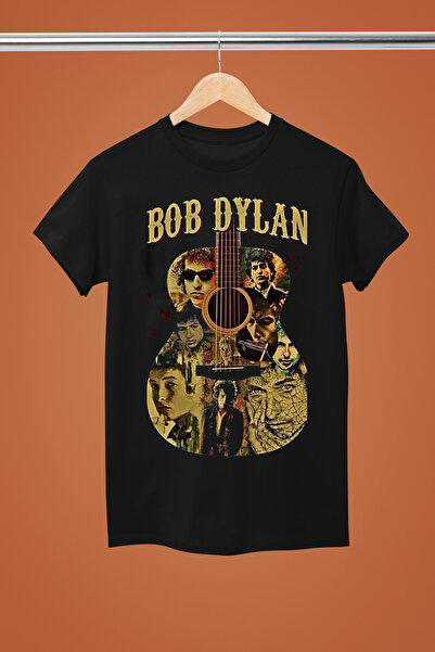 MAGORS تيشيرت روك من القطن بأكمام قصيرة وطبعة بوب ديلان