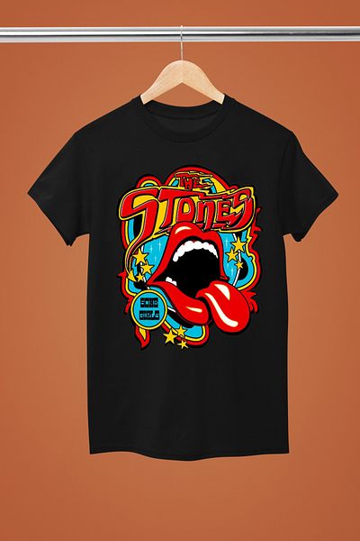 MAGORS Rolling Stones Printed Cotton Crew Neck Regular Fit Short Sleeve Women's Tshirt