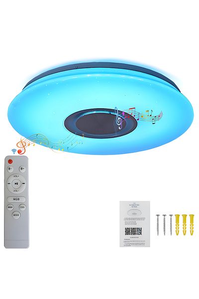 VELTILUXE VELTILUXE RGB LED ceiling light, diffuser, diameter 40 cm, 40w, application, Bluetooth, class A