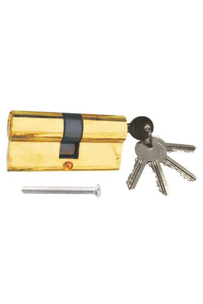 flores Yellow door lock, 80 mm, with 3 keys
