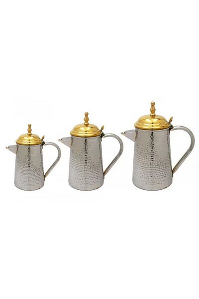 BASURRAH Milk Jug Set 1-1.2-2 Liters Silver Color
