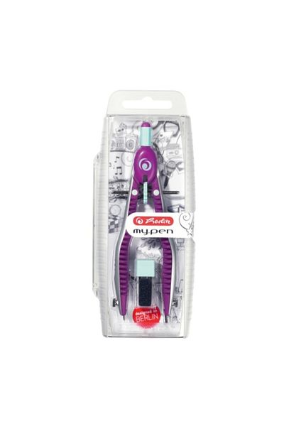 Herlitz Quick-set Compass My.pen, Material Plastic & Metal, Color Pink/turquoise