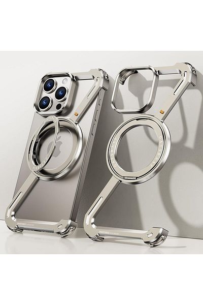 Generic Z Case for iPhone 15 Promax Frameless, with Magsafe Kickstand 360° Rotatable