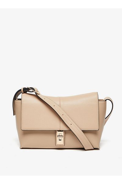 Celeste Solid Shoulder Bag with Adjustable Strap and Twist Lock Closure