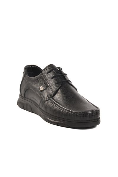 AYK'S Black-Black Genuine Leather Men's Casual Shoes 232061 m