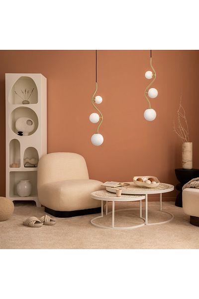 MAYTONI Uva chandelier MOD059PL-03G, 3xG9, gold+white, IP20,