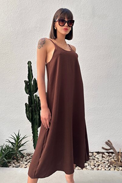 New Now Aerobin Fabric Long Dress with Adjustable Straps