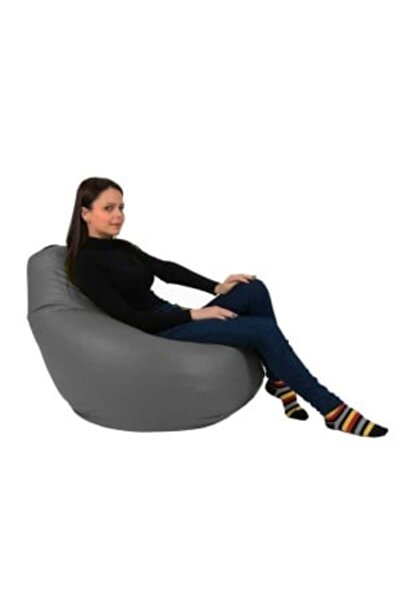 Pufrelax Fotoliu Nirvana Hobbit, Material Piele Ecologica - Grey