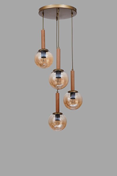 Lumexx IŞIL 4 LÜ TEPSİLİ NATUREL BAL CAMLI SARKIT