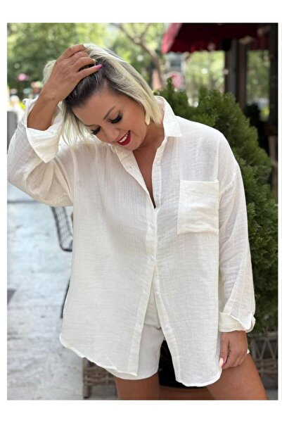 Nil's BUTİK Muslin Fabric Wide Fit Shirt