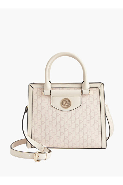 Paprika حقيبة توت مطبوعة بأحرف أولى بمقبض مزدوج وسحاب للإغلاق - العرض 25.5 سم...