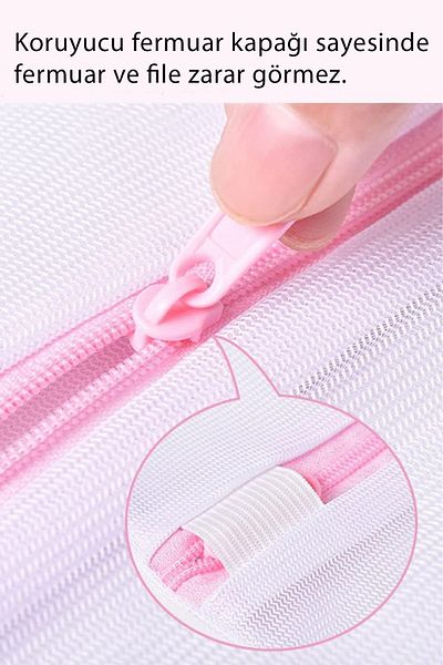 Tois Baby Bra Washing Net 2 Pieces Zippered Fabric Bra Protector Washing Apparatus
