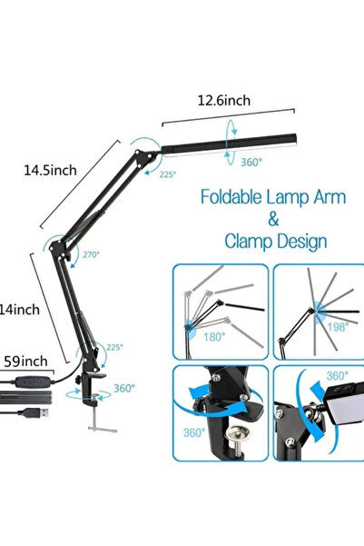The Kaku Katlanabilir Çalışma Okuma Masa Lambası Ayarlanabilir Led Akrobatik