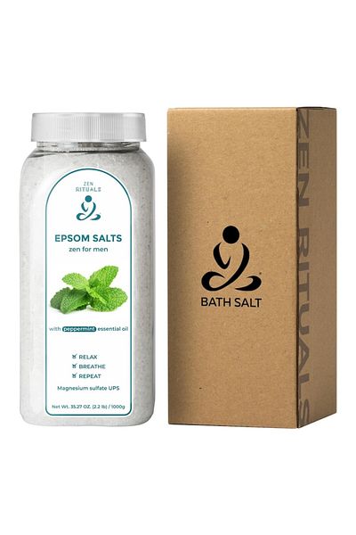 OEM Sare de baie Zen - Sare de baie Epsom cu ulei esențial de mentă, 1 kg