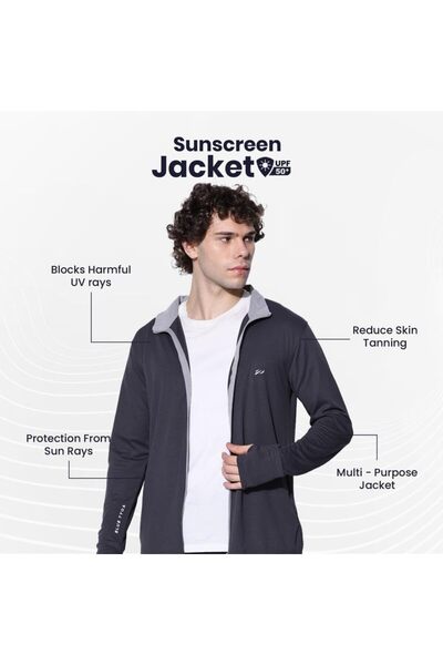 BLUE TYGA Sunscreen Jacket with UV Protection UPF 50+ Jacket with Breathability & Coolrush Technolog