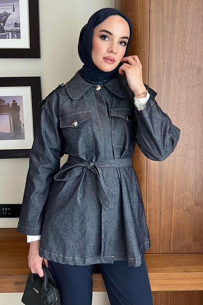 BİNAAR Pocket detailed epaulet jacket dark