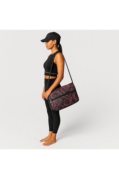 Kinetix Glow Messenger Bag Black/Fuchsia X Black