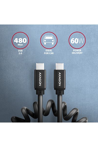 Axagon Data and charging cable, 1.1 m | BUCM-CM20TB | USB Type C to USB Type C