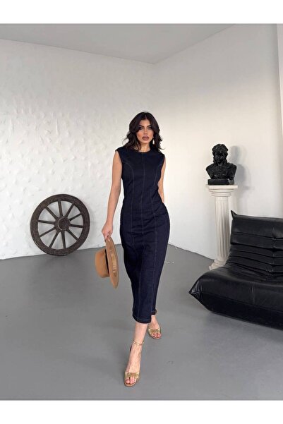 Icoop Denim Uzun Elbise