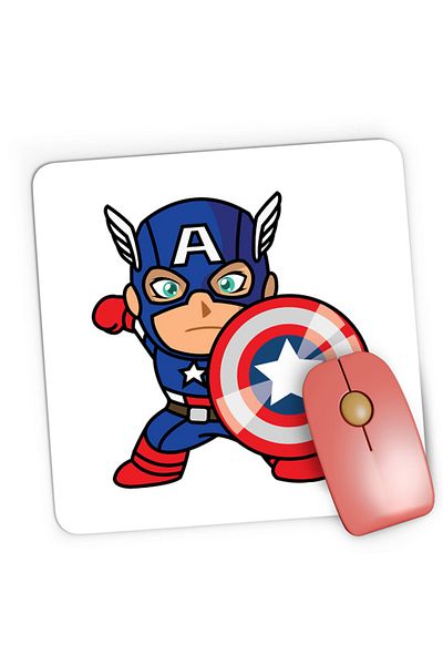 OEM Mousepad Gaming Captain America Chibi Steve Rogers Top Secret, 21x19 см
