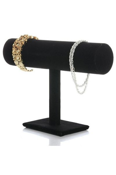 Aptel Jewelry/watch stand, suede, black, 23 cm