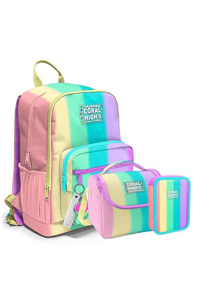 Coral High Kids 3-Piece School Bag Set (New)