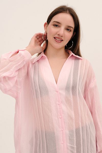 Addax Button Transparent Shirt G4914-Z9