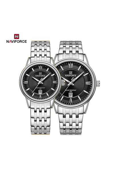 Naviforce NF8040 Classic Exquisite High Quality Romantic Gift Stainless Steel Couple Watches