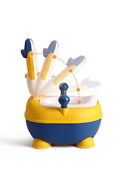 Little Mom Olita pentru copii Little Mom Monkey Yellow, cu adaptor moale din spuma PU, manere laterale, capac r