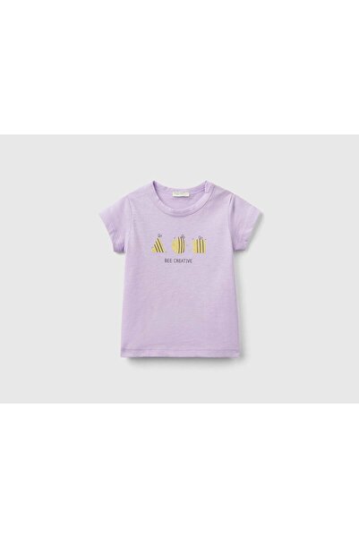 United Colors of Benetton تي شيرت أطفال بأكمام قصيرة من القطن العضوي بنسبة 10...