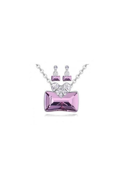Kelan Set bijuterii Passion Lady Mov – cristale mov misterios, placat cu argint S925