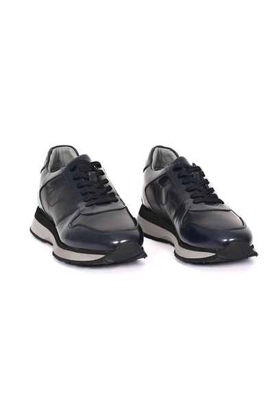 Tuna Genuine Leather Navy Blue Casual Sports Men's Shoes - Eva Sole 3872