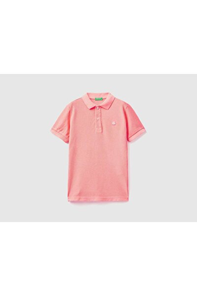 United Colors of Benetton Organic Cotton Neon Polo T-Shirt for Kids with Logo