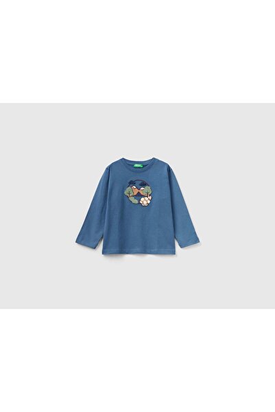 United Colors of Benetton تي شيرت أطفال بطبعة الطبيعة