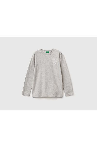 United Colors of Benetton Kids' Long Sleeve T-Shirt with Chest Print