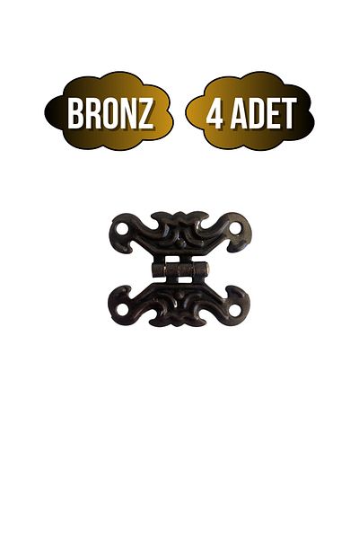DSYapıAksesuar Butterfly Backgammon Hinge Furniture Box Hinge (Bronze) (4 Pcs) (Width: 3cm Length: 2cm)