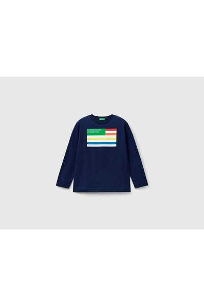 United Colors of Benetton Organic Cotton Long Sleeve Kids' T-Shirt