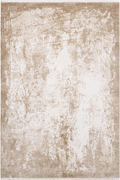 Karmen Halı Cosmos CS003B Bej Halı Modern Detaylı Pamuk Taban Viskon Tozuaz S...