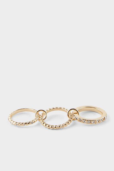DeFacto Women's Stone Gold Ring F6294Axns