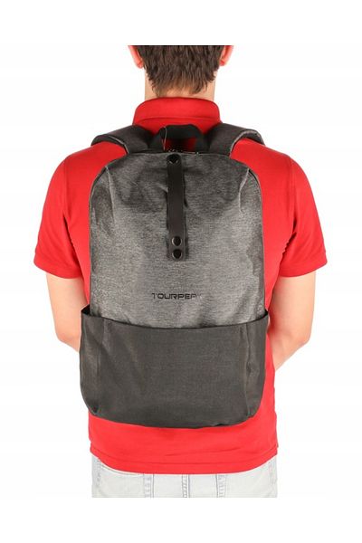 jumi Rucsac urban negru/gri pentru laptop de 15,6", suficient de spațios pentru avion