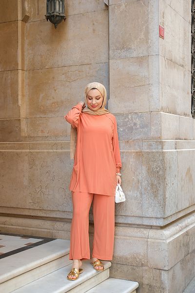 LOCCO Women's Piece Detail Double Suit Orange