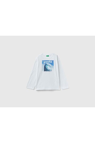 United Colors of Benetton تي شيرت بطبعة المحيط للأطفال