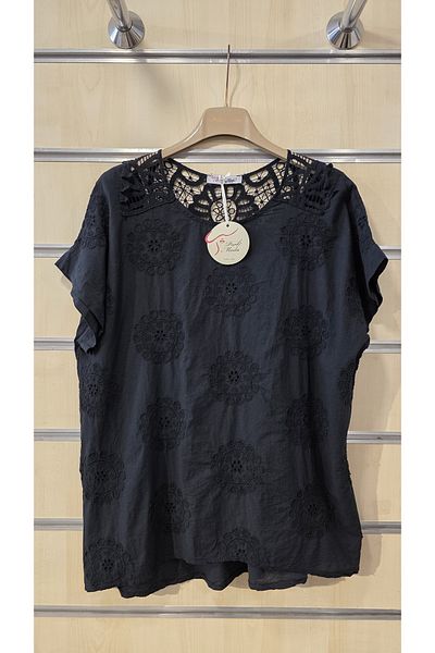 Park Moda Italian Cotton Blouse with Ruched Back