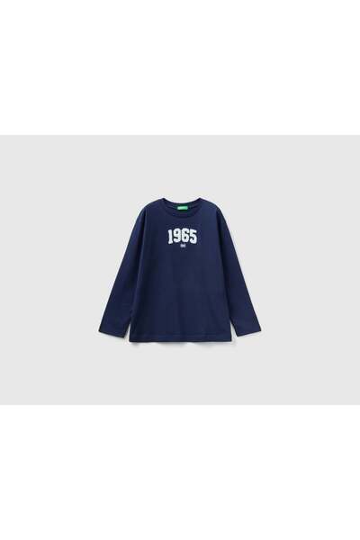 United Colors of Benetton تي شيرت دافئ للأطفال مصنوع من القطن العضوي بنسبة 100%