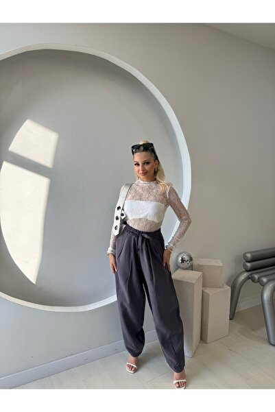 FEHUBLOOM Anthracite Elastic Waist Shalwar Trousers