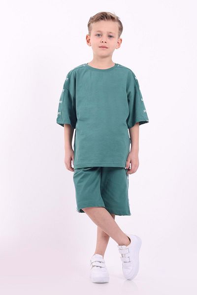 Mnk Baby&Kids Boy's Oversize Sport Printed Shorts Suit M00749 Green