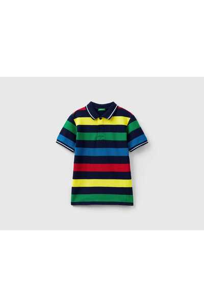 United Colors of Benetton قميص بولو مخطط بأكمام قصيرة للأطفال